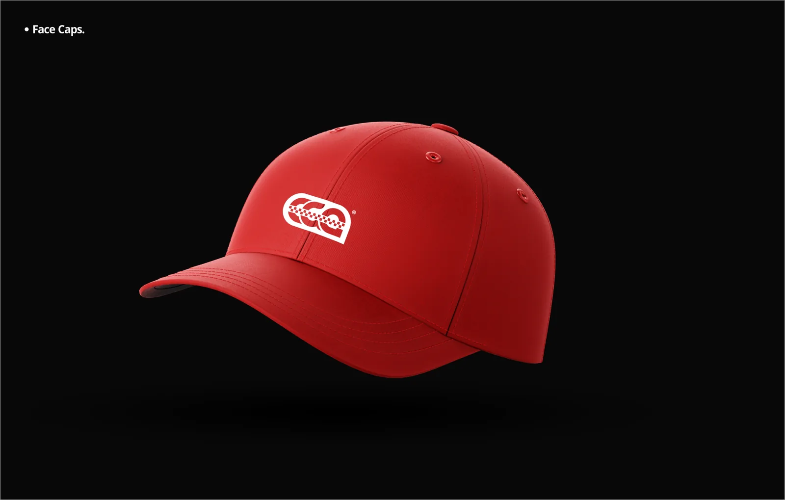 Red cap on black with the CGA monogram on the front panel